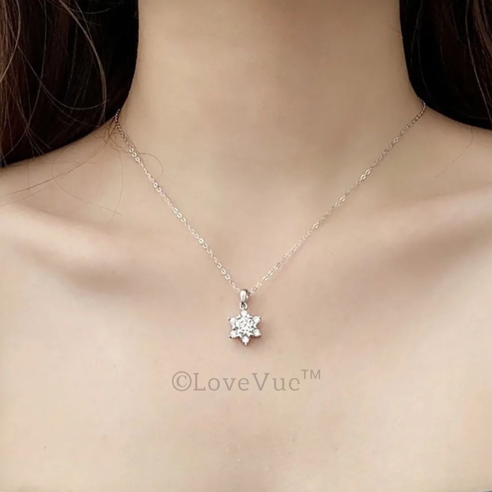 Certified 1ct. t.w. Diamond Star of David Brilliant Cut Necklace VVS1 - Picture 8 of 16